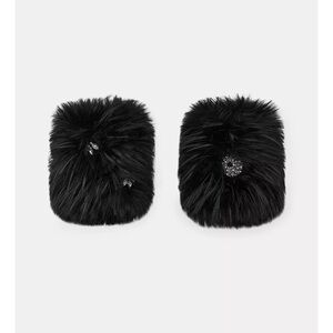 Zara Faux Fur Jeweled Mittens